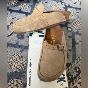 Birkenstock Beige Suede Mules